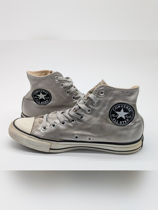 Converse Other - Converse Chuck Taylor All Star High Top Metallic Silver Corduroy Women's Sz 9.5
